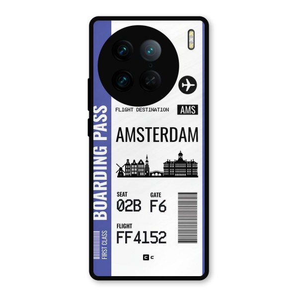 Amsterdam Boarding Pass Metal Back Case for Vivo X90 Pro