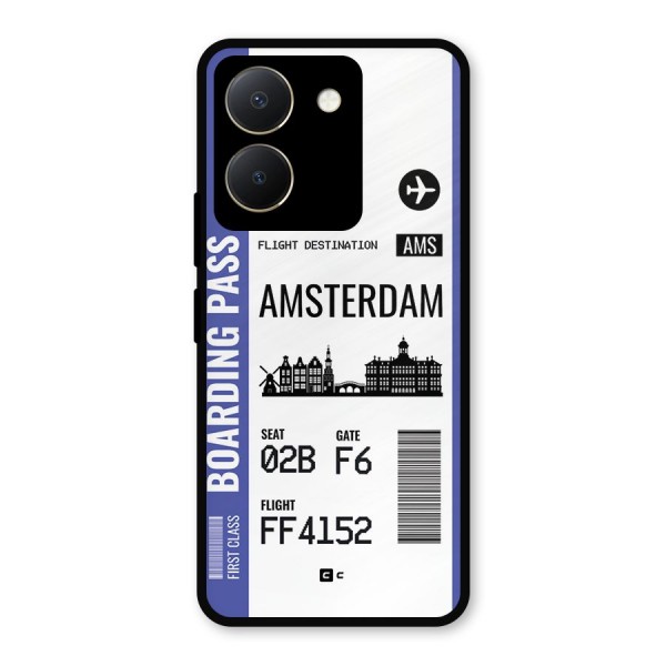 Amsterdam Boarding Pass Metal Back Case for Vivo Y36