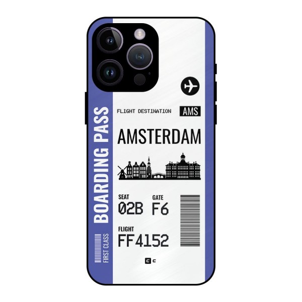 Amsterdam Boarding Pass Metal Back Case for iPhone 14 Pro Max