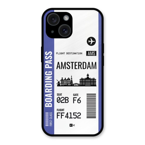 Amsterdam Boarding Pass Metal Back Case for iPhone 15