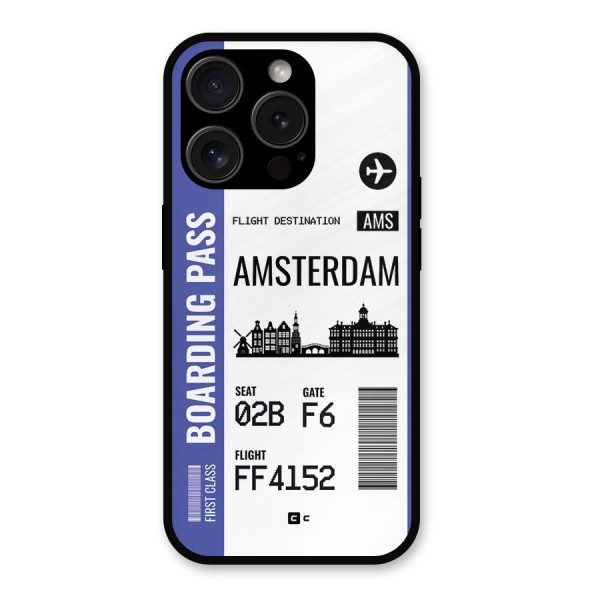 Amsterdam Boarding Pass Metal Back Case for iPhone 15 Pro