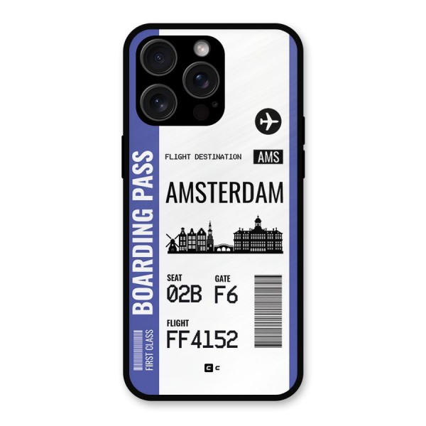 Amsterdam Boarding Pass Metal Back Case for iPhone 15 Pro Max