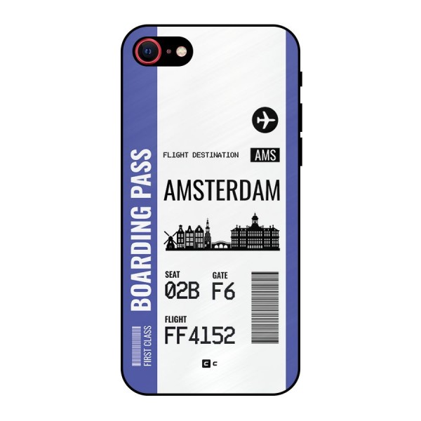 Amsterdam Boarding Pass Metal Back Case for iPhone 8