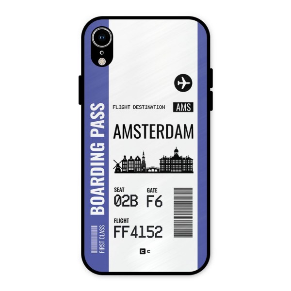 Amsterdam Boarding Pass Metal Back Case for iPhone XR