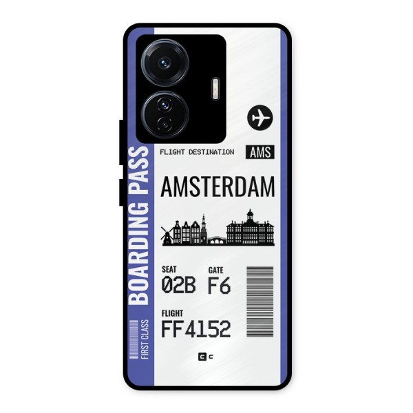 Amsterdam Boarding Pass Metal Back Case for iQOO Z6