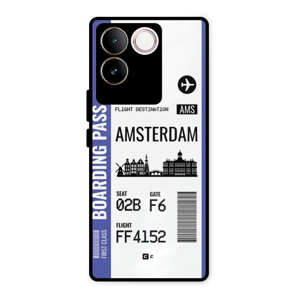 Amsterdam Boarding Pass Metal Back Case for iQOO Z7 Pro