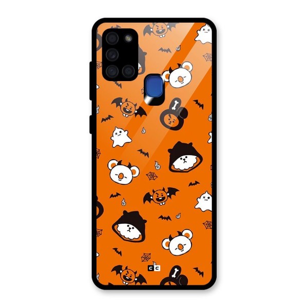 Amuse Halloween Glass Back Case for Galaxy A21s