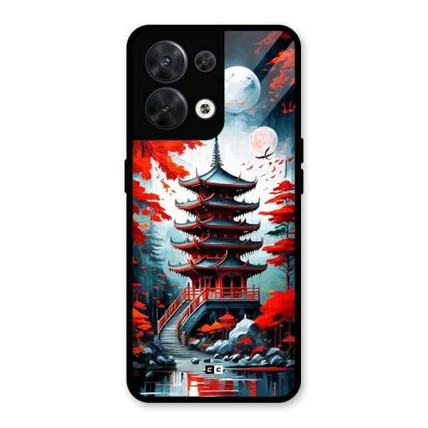 Ancient Painting Glass Back Case for Oppo Reno8 5G