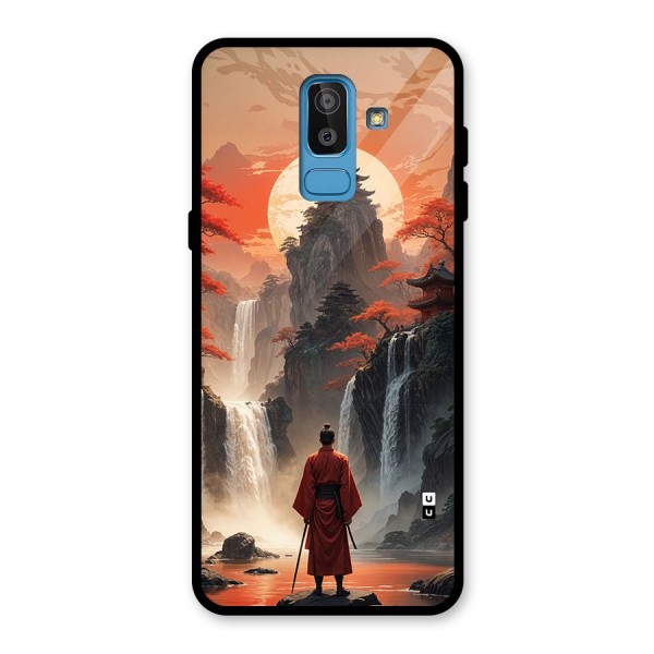 Ancient Waterfall Glass Back Case for Galaxy J8