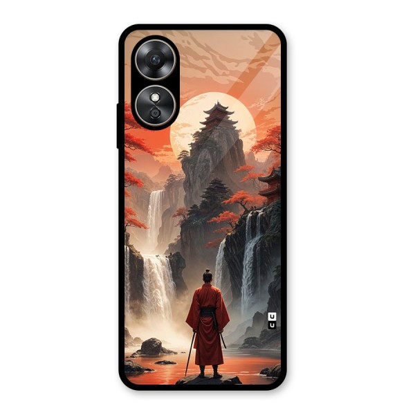 Ancient Waterfall Glass Back Case for Oppo A17