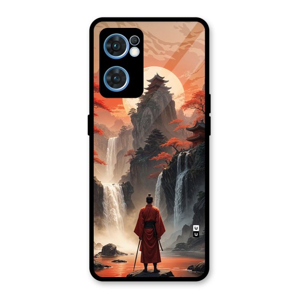 Ancient Waterfall Glass Back Case for Oppo Reno7 5G