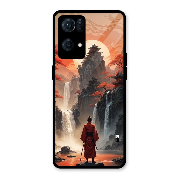 Ancient Waterfall Glass Back Case for Oppo Reno7 Pro 5G