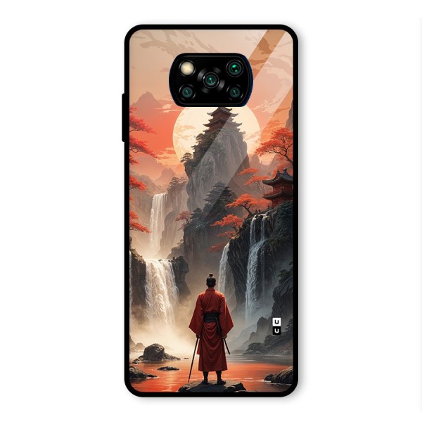 Ancient Waterfall Glass Back Case for Poco X3 Pro