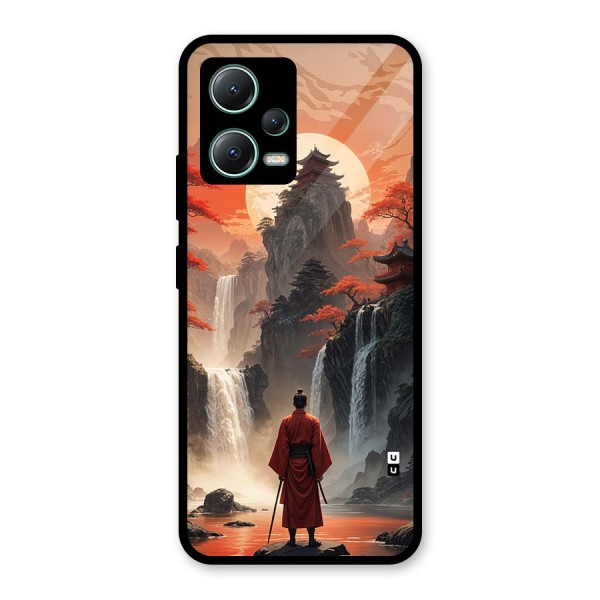 Ancient Waterfall Glass Back Case for Poco X5