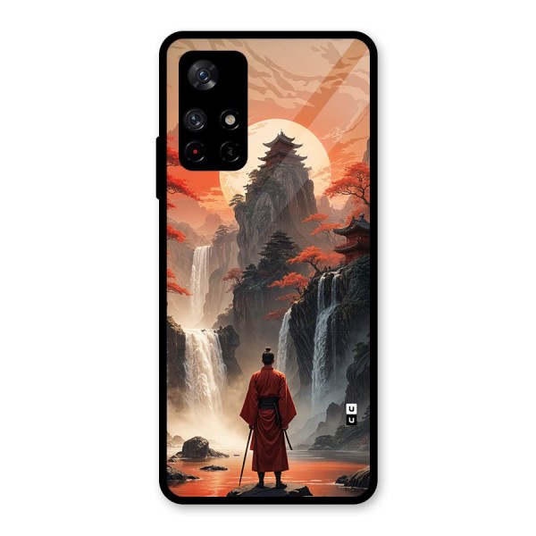 Ancient Waterfall Glass Back Case for Redmi Note 11T 5G