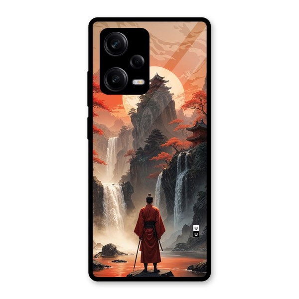 Ancient Waterfall Glass Back Case for Redmi Note 12 Pro