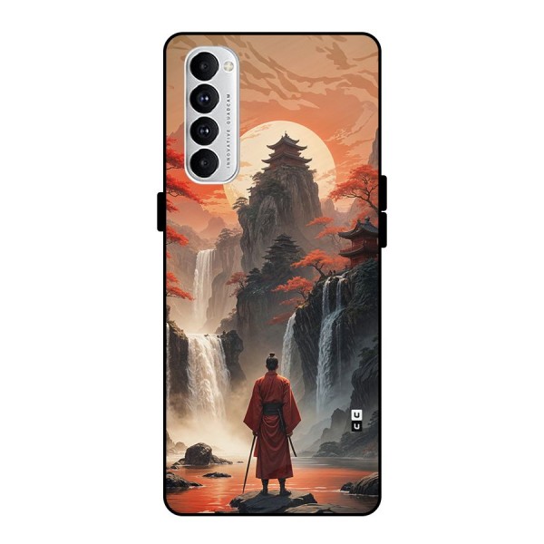 Ancient Waterfall Metal Back Case for Oppo Reno4 Pro