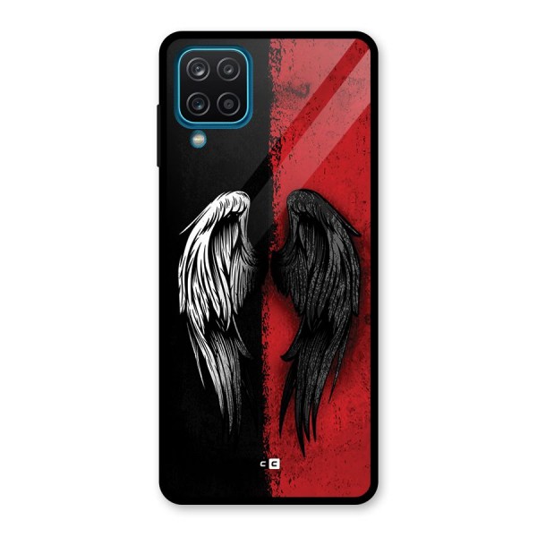 Angle Demon Wings Glass Back Case for Galaxy A12