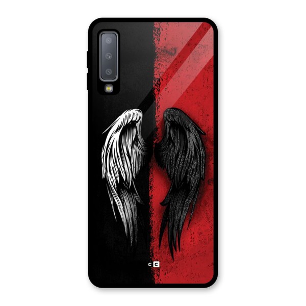 Angle Demon Wings Glass Back Case for Galaxy A7 (2018)