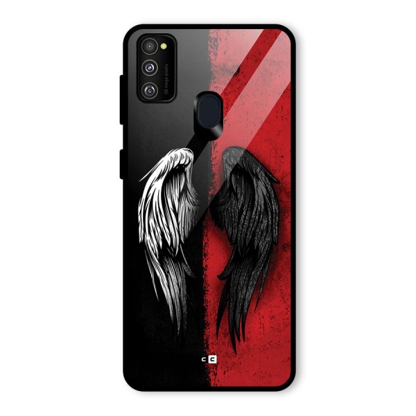 Angle Demon Wings Glass Back Case for Galaxy M21