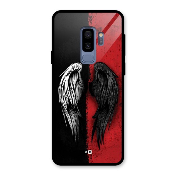 Angle Demon Wings Glass Back Case for Galaxy S9 Plus