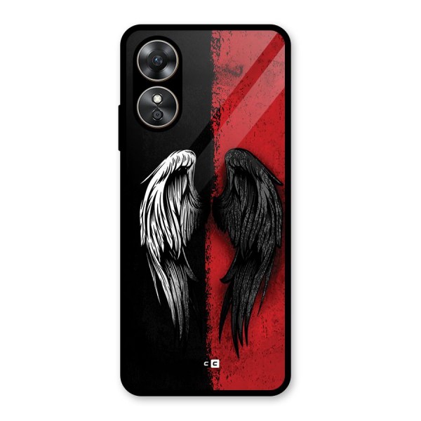 Angle Demon Wings Glass Back Case for Oppo A17