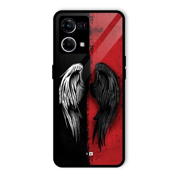 Angle Demon Wings Glass Back Case for Oppo F21 Pro 4G