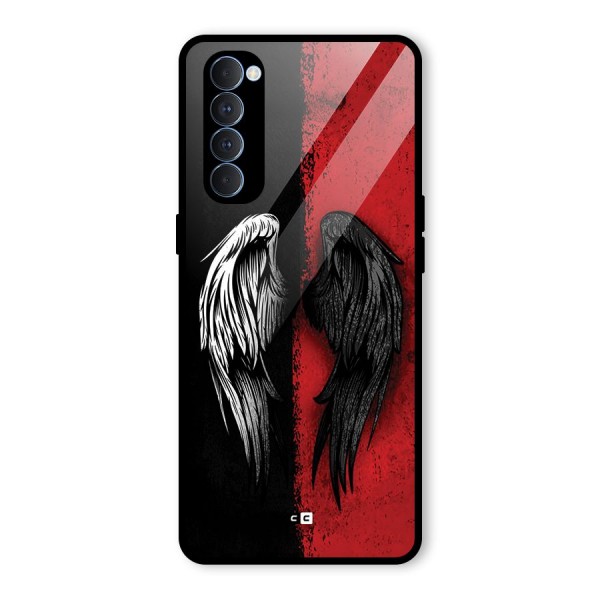 Angle Demon Wings Glass Back Case for Oppo Reno4 Pro