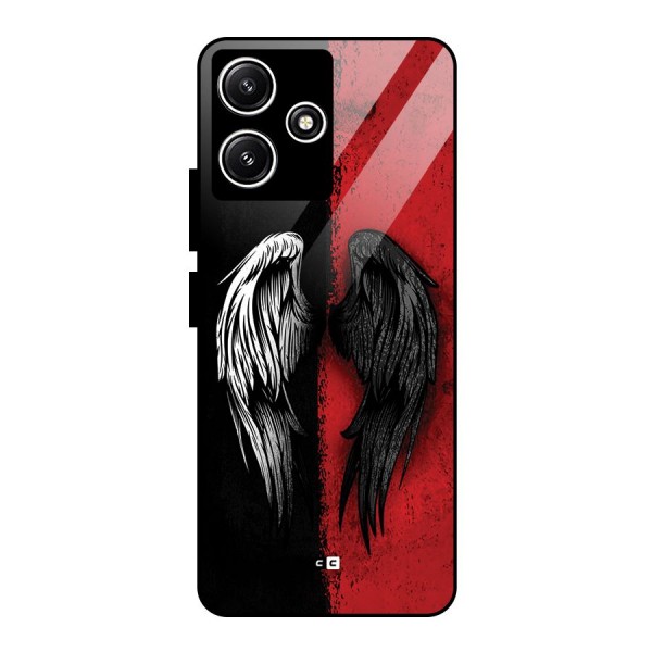 Angle Demon Wings Glass Back Case for Poco M6 Pro