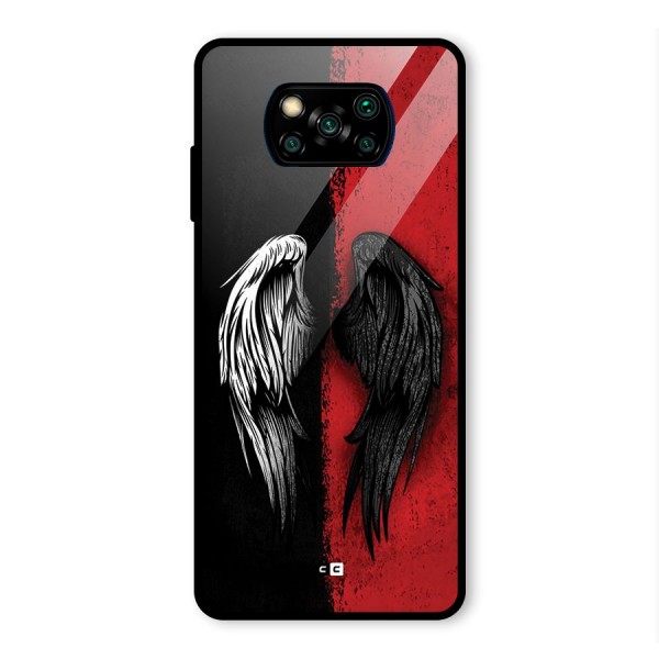 Angle Demon Wings Glass Back Case for Poco X3 Pro