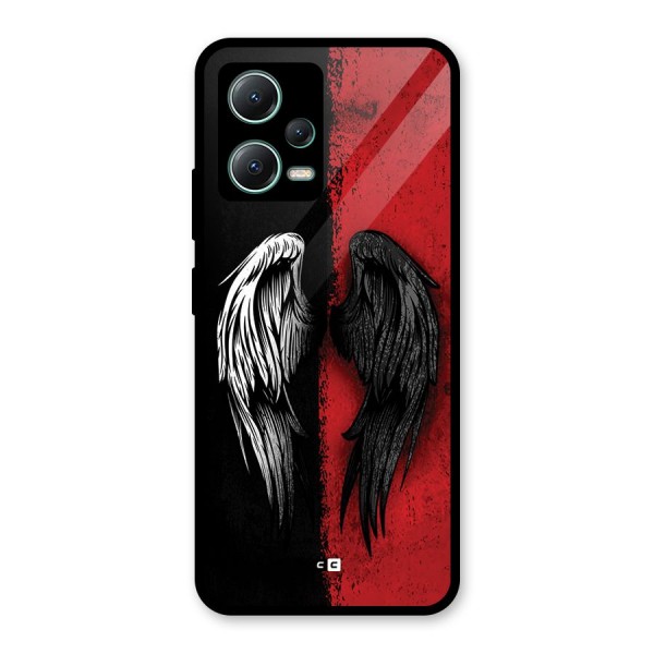 Angle Demon Wings Glass Back Case for Poco X5