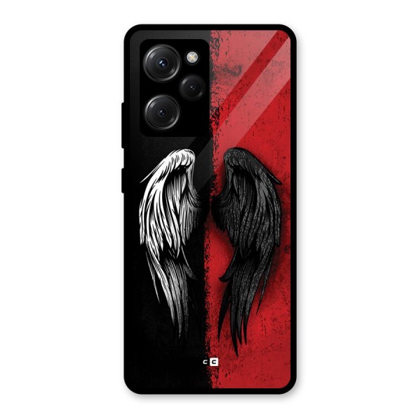 Angle Demon Wings Glass Back Case for Poco X5 Pro