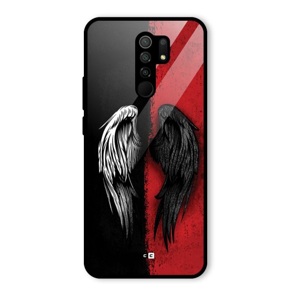 Angle Demon Wings Glass Back Case for Redmi 9 Prime