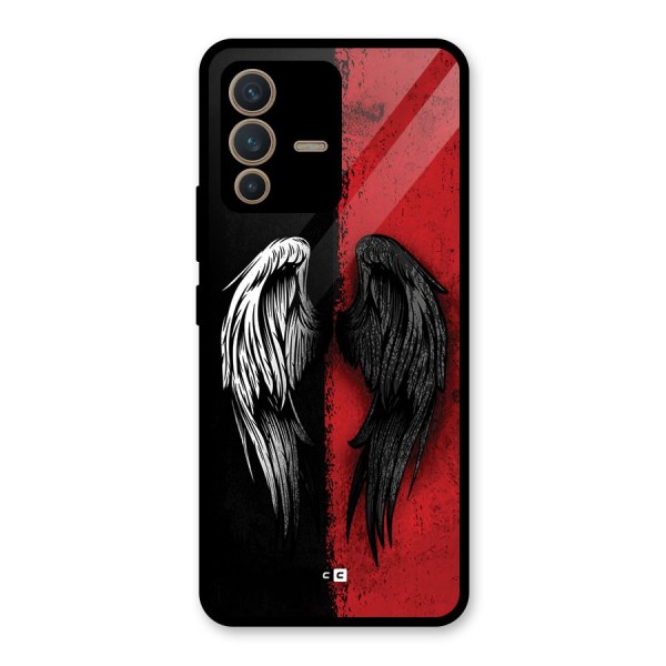 Angle Demon Wings Glass Back Case for Vivo V23 5G