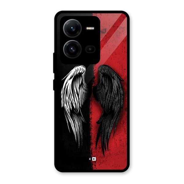 Angle Demon Wings Glass Back Case for Vivo V25