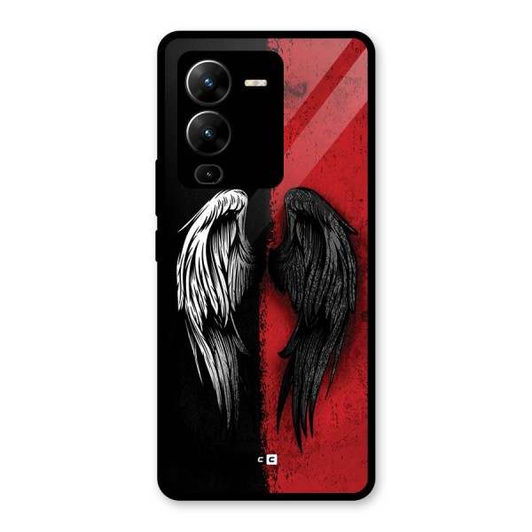 Angle Demon Wings Glass Back Case for Vivo V25 Pro