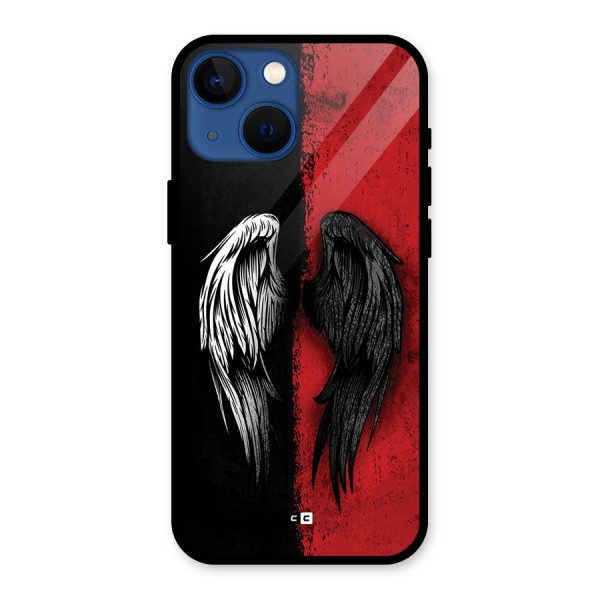 Angle Demon Wings Glass Back Case for iPhone 13 Mini