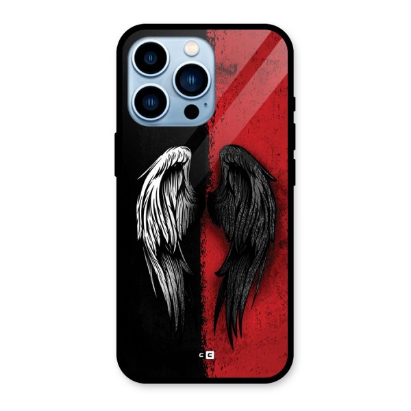 Angle Demon Wings Glass Back Case for iPhone 13 Pro