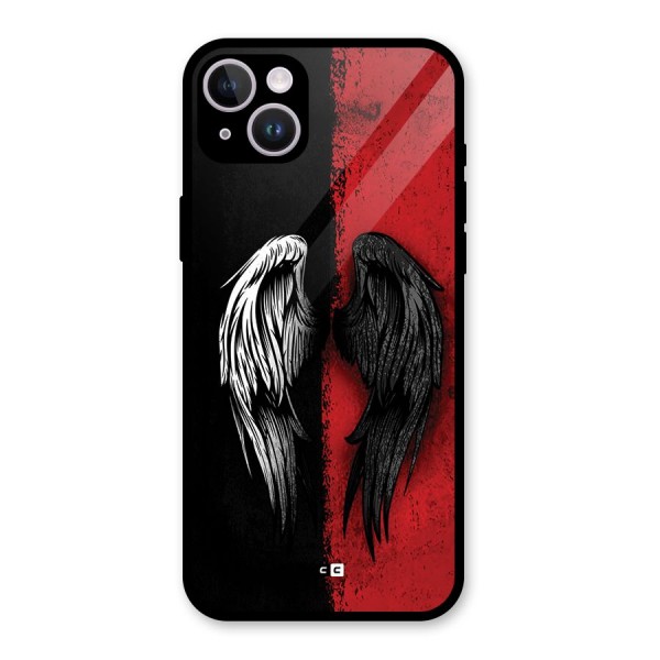 Angle Demon Wings Glass Back Case for iPhone 14 Plus