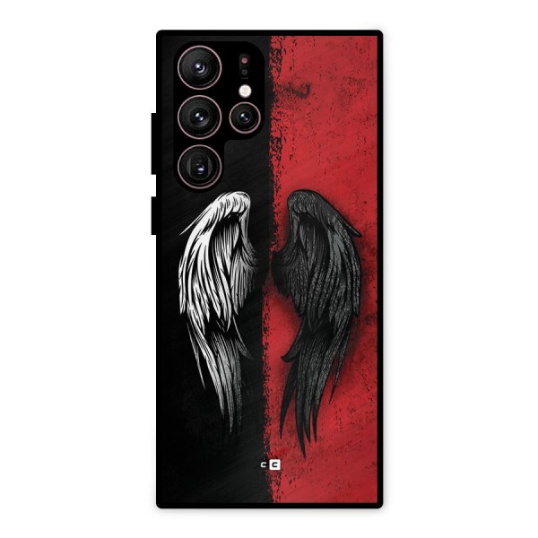 Angle Demon Wings Metal Back Case for Galaxy S22 Ultra 5G