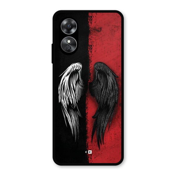 Angle Demon Wings Metal Back Case for Oppo A17