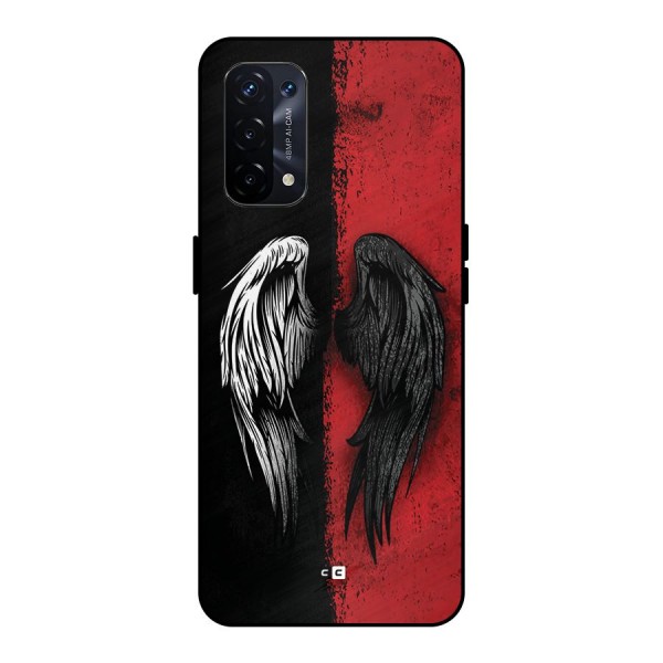 Angle Demon Wings Metal Back Case for Oppo A74 5G