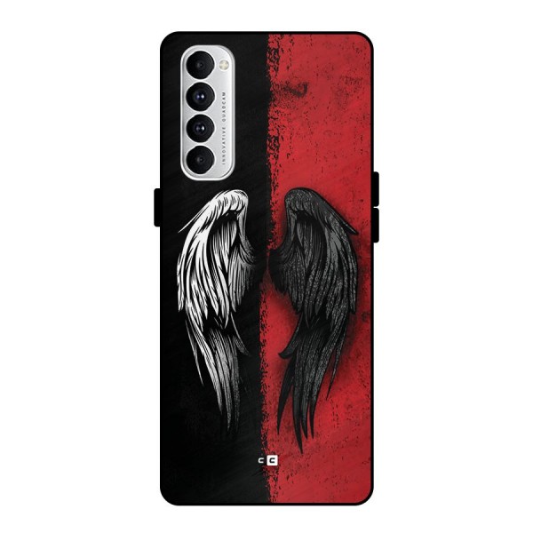 Angle Demon Wings Metal Back Case for Oppo Reno4 Pro