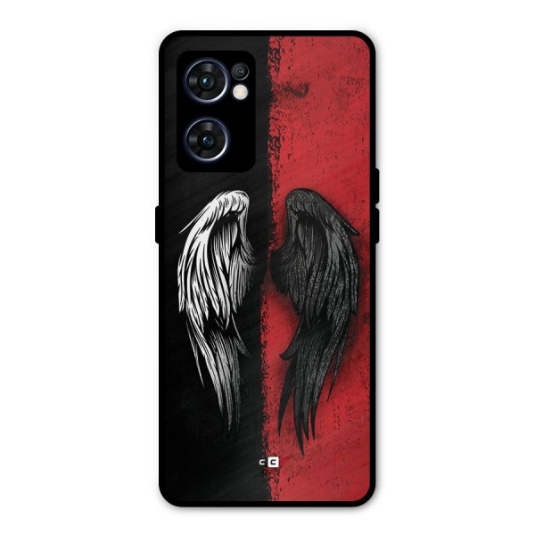 Angle Demon Wings Metal Back Case for Oppo Reno7 5G