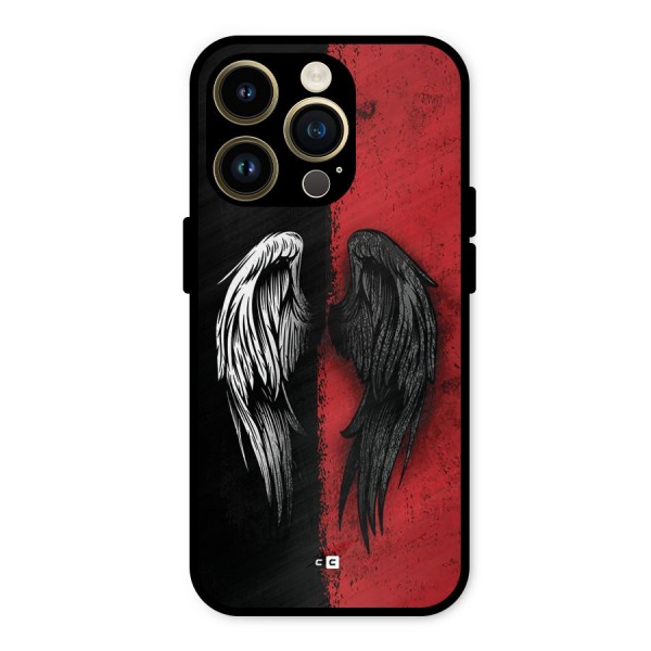 Angle Demon Wings Metal Back Case for iPhone 14 Pro