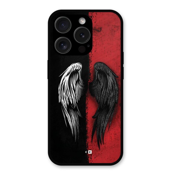 Angle Demon Wings Metal Back Case for iPhone 15 Pro