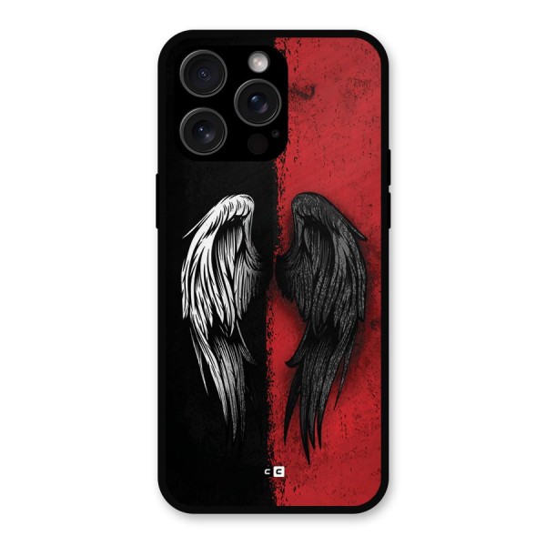 Angle Demon Wings Metal Back Case for iPhone 15 Pro Max