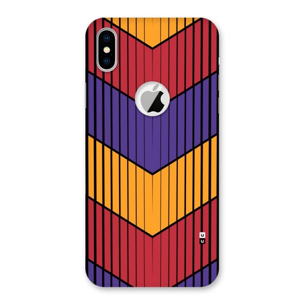 Angular Stripes Back Case for iPhone XS Logo Cut