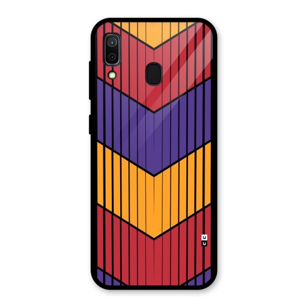 Angular Stripes Glass Back Case for Galaxy A30