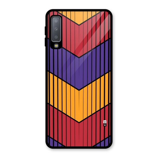 Angular Stripes Glass Back Case for Galaxy A7 (2018)